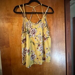 Yellow floral strappy top